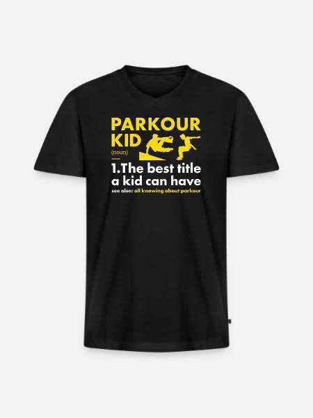 Traceur Kid Definition Parkour - Men's Premium Organic T-shirt with V-neck - black