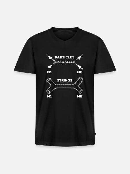 Stringtheorie Quantenmechanik - Männer Premium Bio T-Shirt mit V-Ausschnitt - Schwarz