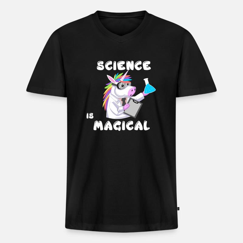 Wissenschaft - Männer Premium Bio T-Shirt mit V-Ausschnitt - Schwarz