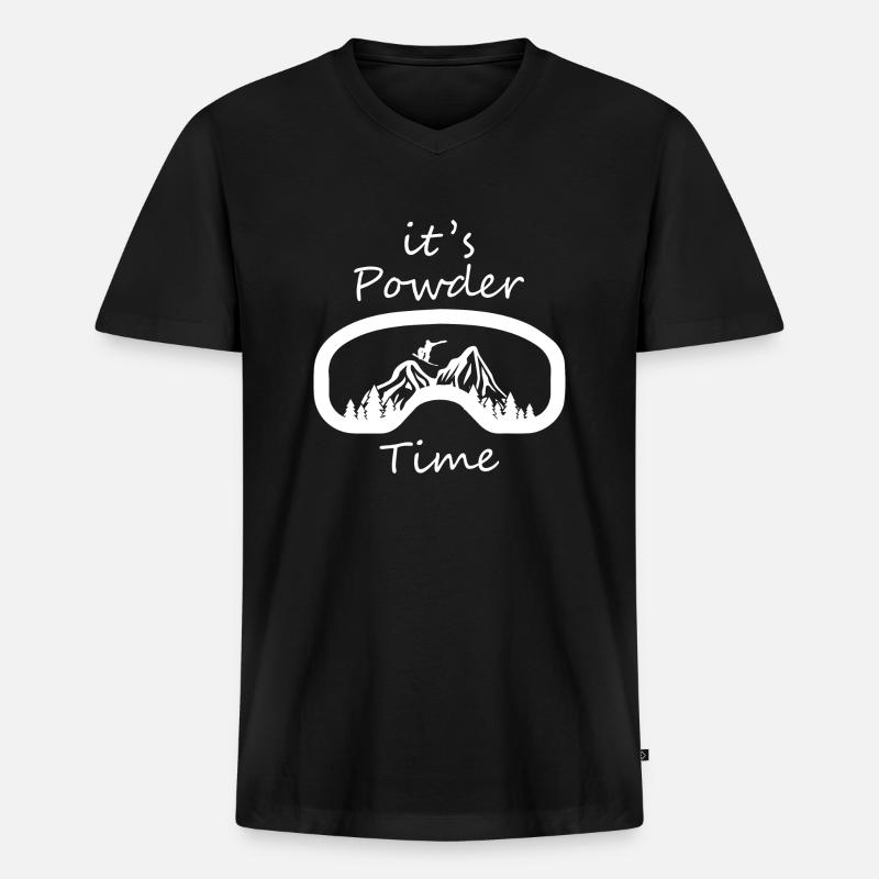 Snowboard Snowboarder - Männer Premium Bio T-Shirt mit V-Ausschnitt - Schwarz