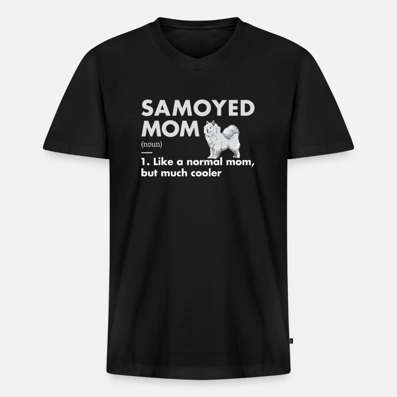 Samoyed Mom Definition - Männer Premium Bio T-Shirt mit V-Ausschnitt - Schwarz