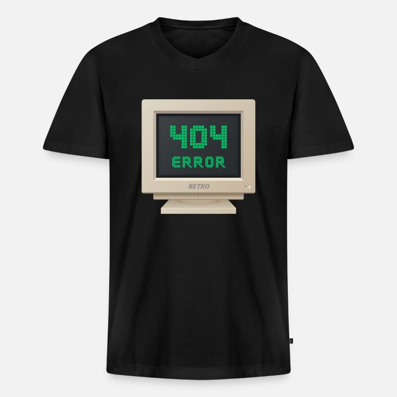 CRT-Entwurf - Fehler 404 - Männer Premium Bio T-Shirt mit V-Ausschnitt - Schwarz