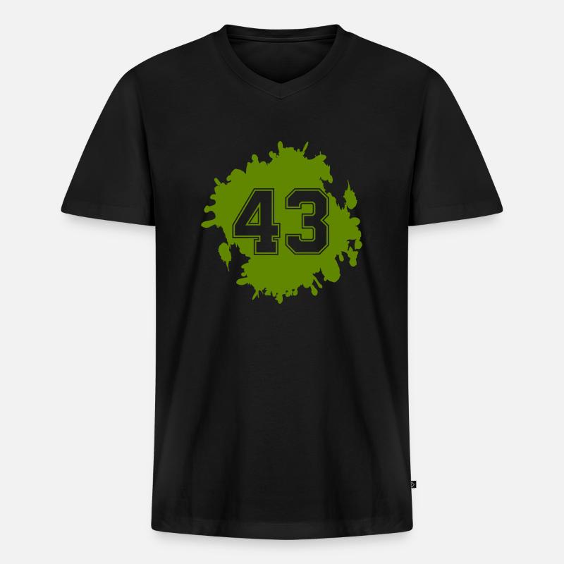 klecks 43 - Männer Premium Bio T-Shirt mit V-Ausschnitt - Schwarz