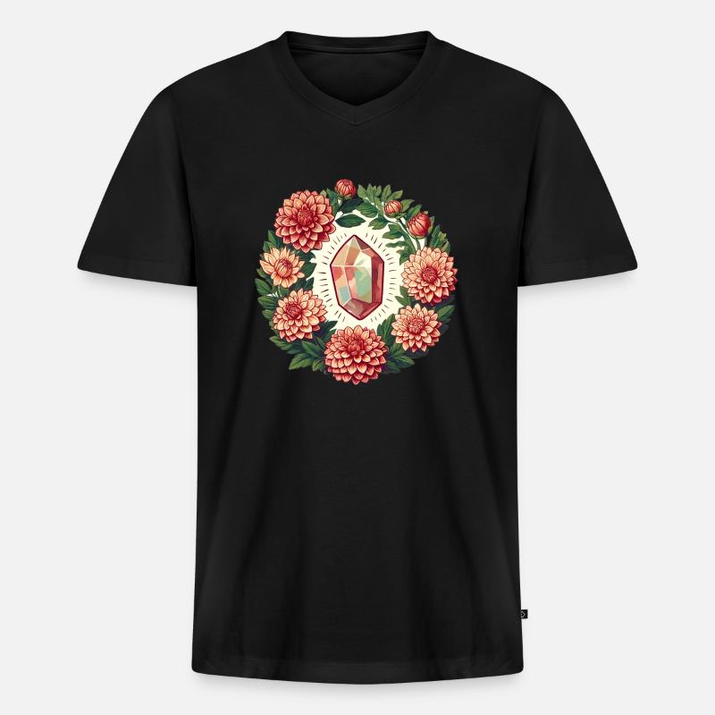 Edelstein - Männer Premium Bio T-Shirt mit V-Ausschnitt - Schwarz