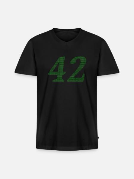 42 - Männer Premium Bio T-Shirt mit V-Ausschnitt - Schwarz