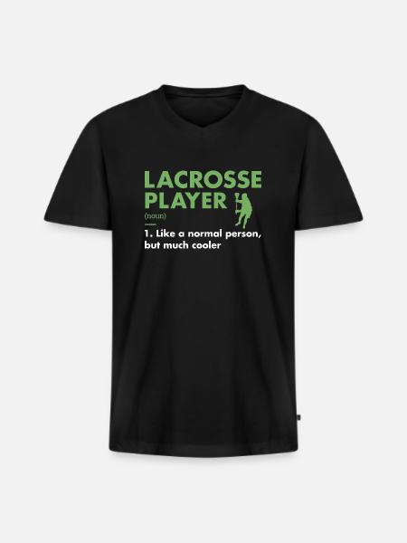 Sport Player Definition Lacrosse - Men's Premium Organic T-shirt with V-neck - black