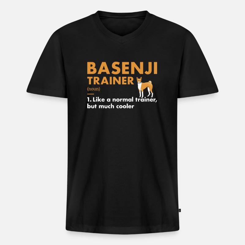 Dog Basenji Trainer Definiton - Männer Premium Bio T-Shirt mit V-Ausschnitt - Schwarz