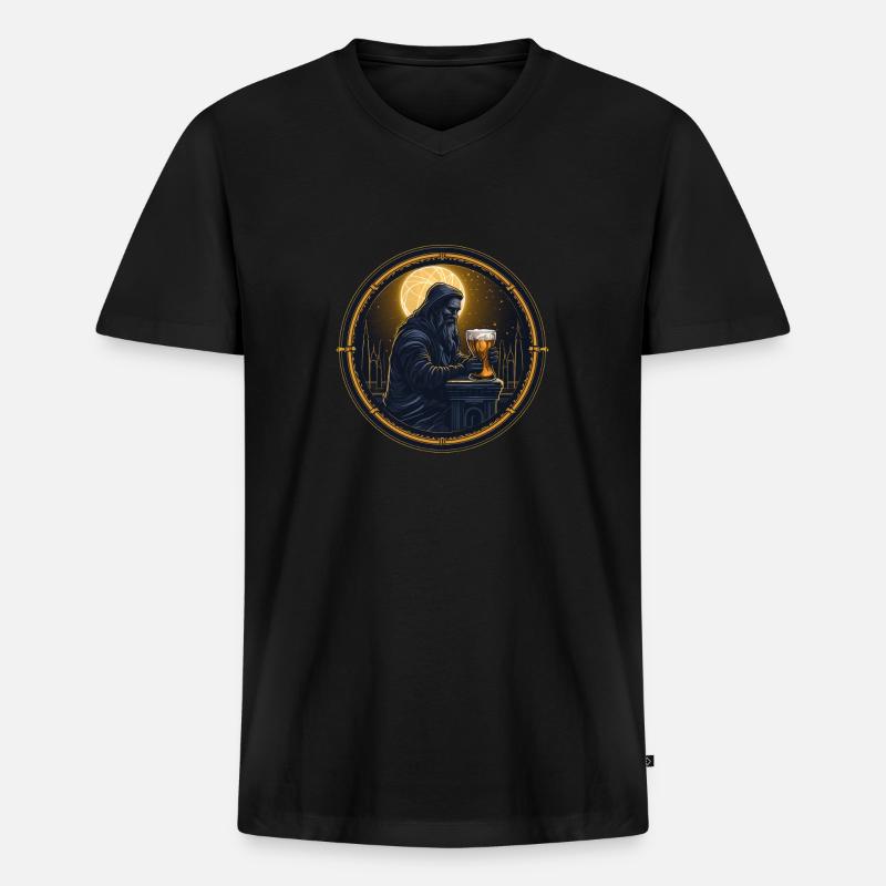 Bier - Männer Premium Bio T-Shirt mit V-Ausschnitt - Schwarz