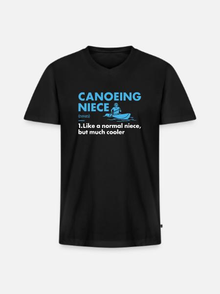 Canoeist Niece Definition Canoeing - Men's Premium Organic T-shirt with V-neck - black