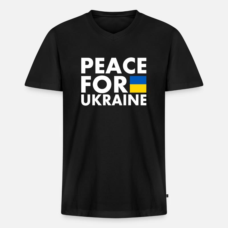Ukraine - Männer Premium Bio T-Shirt mit V-Ausschnitt - Schwarz