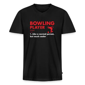 Sport Player Definition Bowling - Men's Premium Organic T-shirt with V-neck - black - Front - Nico (187cm)