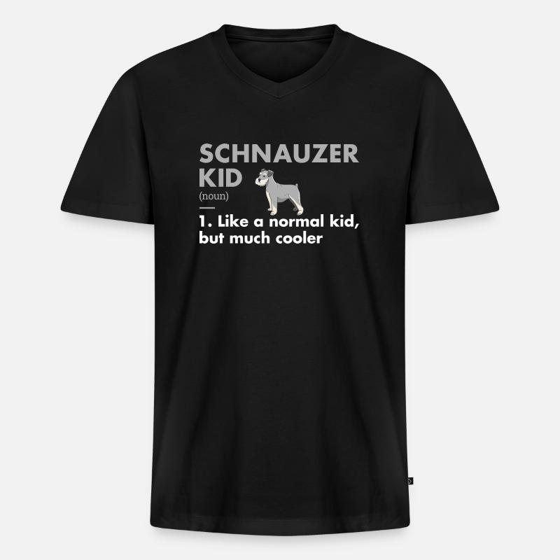Schnauzer Kid Definition - Männer Premium Bio T-Shirt mit V-Ausschnitt - Schwarz