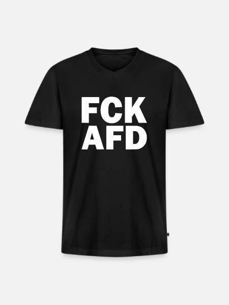 Fck afd - Männer Premium Bio T-Shirt mit V-Ausschnitt - Schwarz