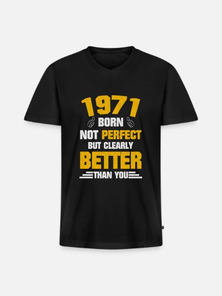 1971 Born - Men's Premium Organic T-shirt with V-neck - black