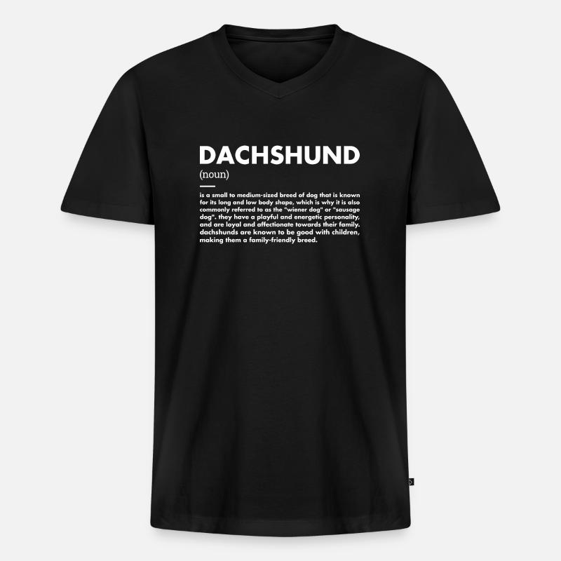 Dachshund Definition - Männer Premium Bio T-Shirt mit V-Ausschnitt - Schwarz