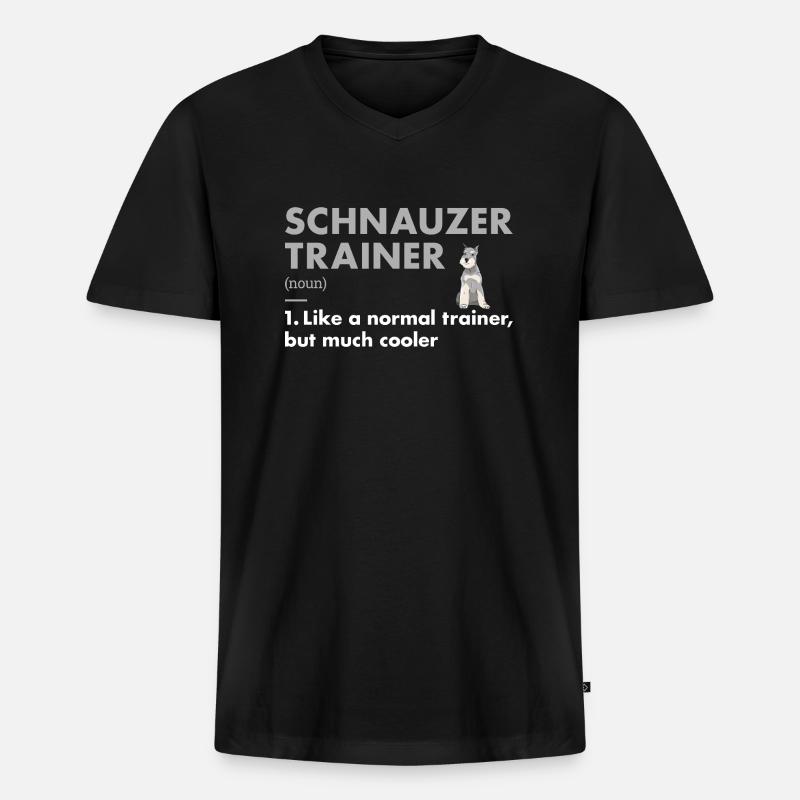 Schnauzer Trainer Definiton - Männer Premium Bio T-Shirt mit V-Ausschnitt - Schwarz