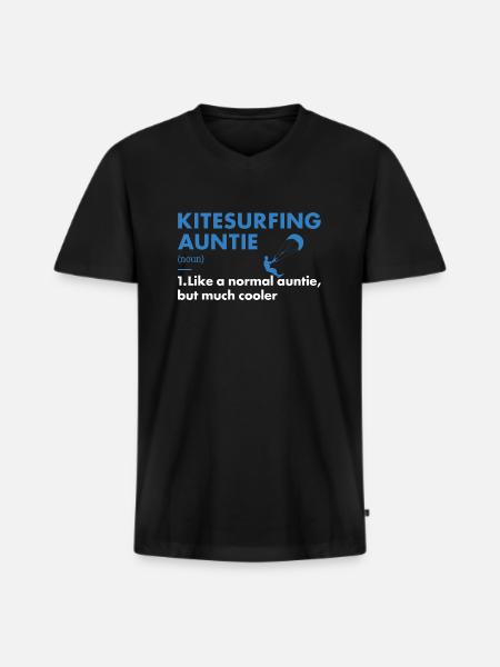 Sport Auntie Kitesurfing - Men's Premium Organic T-shirt with V-neck - black