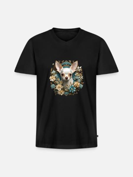 Chihuahua Hund Hunderasse - Männer Premium Bio T-Shirt mit V-Ausschnitt - Schwarz