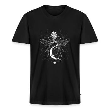 Okkult Goth Grunge Gothic Punk Metal - Männer Premium Bio T-Shirt mit V-Ausschnitt - Schwarz - Vorne - Nico (187cm)
