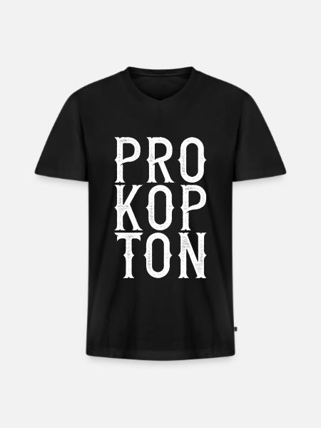 PROKOPTON Stoïcisme - T-shirt encolure en V Premium bio Homme - noir