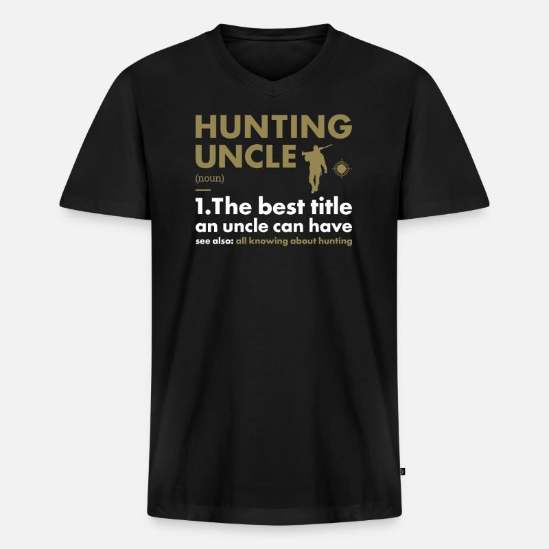 Hunter Uncle Definition Hunting - Männer Premium Bio T-Shirt mit V-Ausschnitt - Schwarz