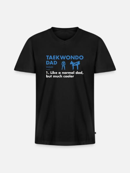Sport Dad Definition Taekwondo - Men's Premium Organic T-shirt with V-neck - black
