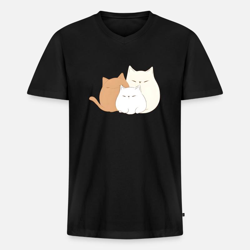 3 Kätzchen - Männer Premium Bio T-Shirt mit V-Ausschnitt - Schwarz
