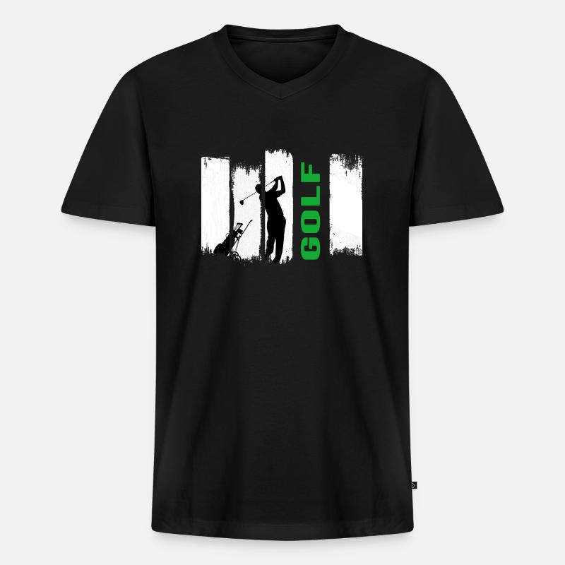 Golf Golfer Golf Course - T-shirt encolure en V Premium bio Homme - noir