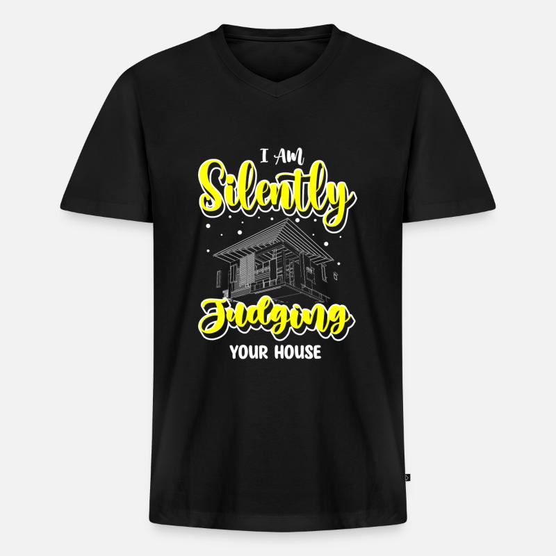Architekt Student Konstruktion - Männer Premium Bio T-Shirt mit V-Ausschnitt - Schwarz