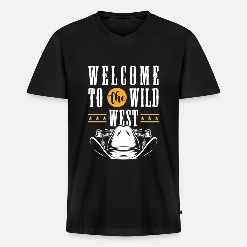 Western Bandit Rodeo - Männer Premium Bio T-Shirt mit V-Ausschnitt - Schwarz
