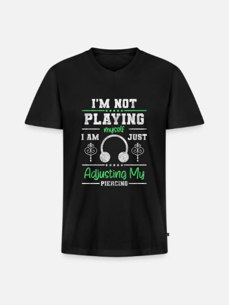 Piercing Art Piercing Studio - Men's Premium Organic T-shirt with V-neck - black