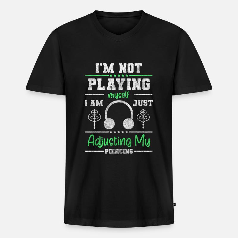 Piercing Art Piercing Studio - T-shirt encolure en V Premium bio Homme - noir
