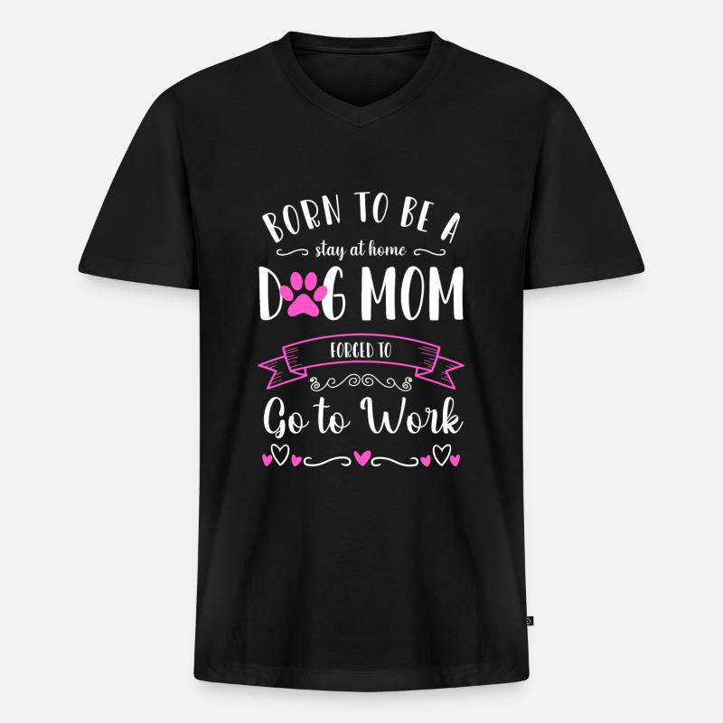 Hund Pfote Hundeschule - Männer Premium Bio T-Shirt mit V-Ausschnitt - Schwarz