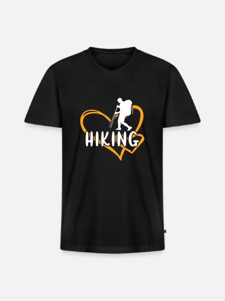 Hiker Heart Hiking - Men's Premium Organic T-shirt with V-neck - black