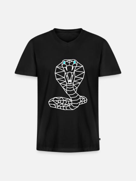Snake Geometric Line - Men's Premium Organic T-shirt with V-neck - black