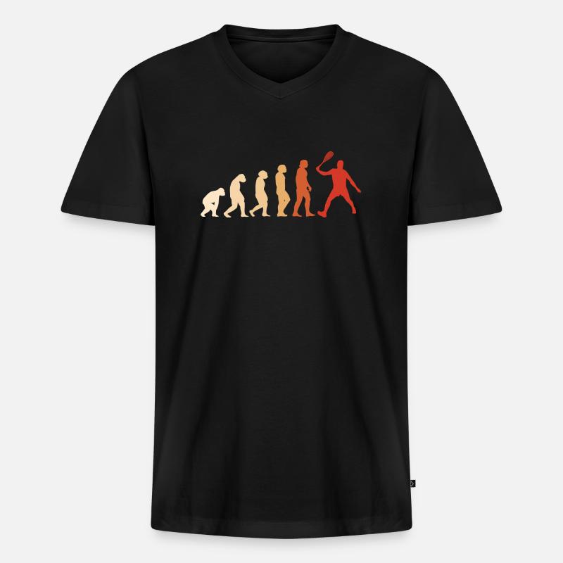 Sport Evolution Squash - Männer Premium Bio T-Shirt mit V-Ausschnitt - Schwarz