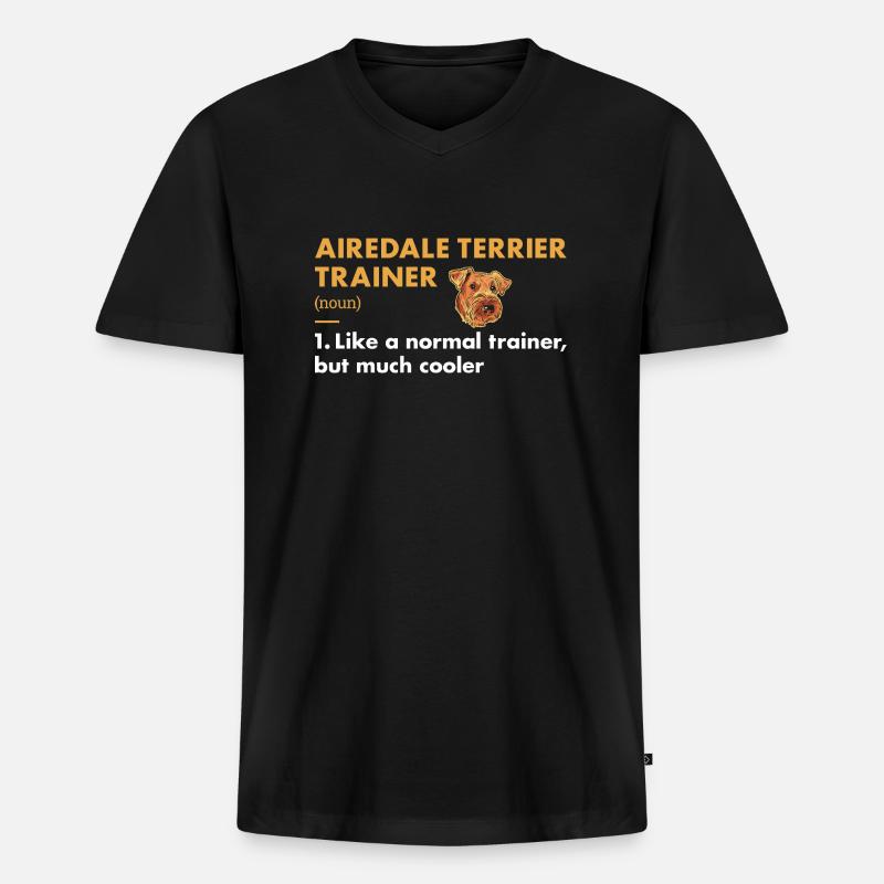 Airedale Terrier Trainer Definiton - Männer Premium Bio T-Shirt mit V-Ausschnitt - Schwarz