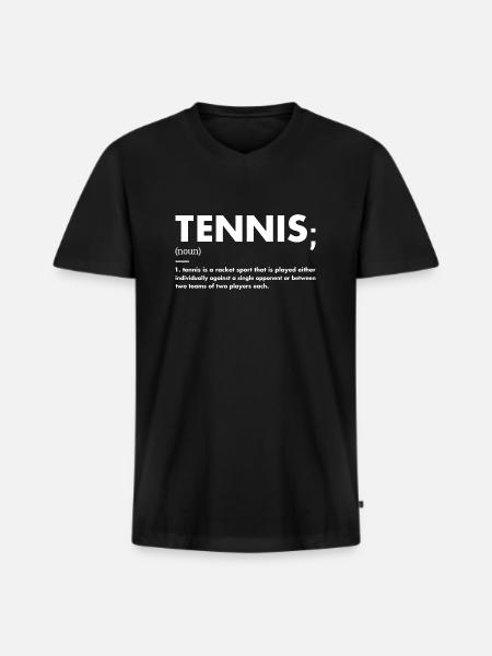 Sport Definition Tennis - Männer Premium Bio T-Shirt mit V-Ausschnitt - Schwarz
