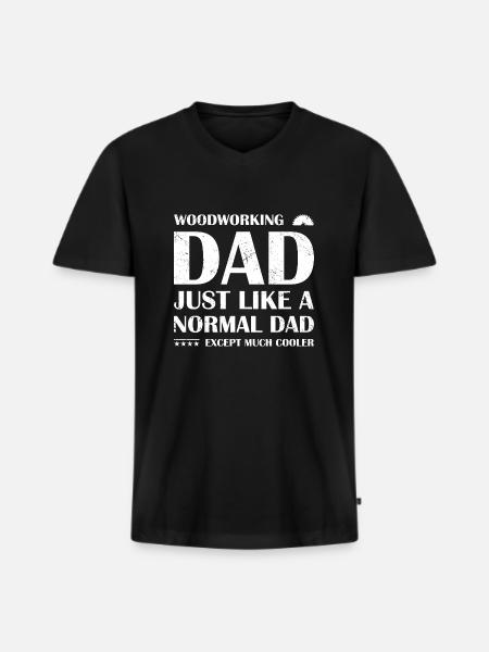 Menuisier Menuiser Papa Menuiserie - T-shirt encolure en V Premium bio Homme - noir