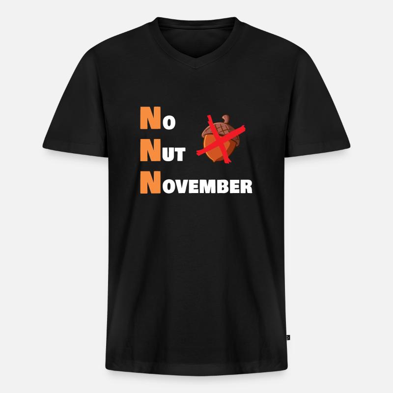 No nut november - Männer Premium Bio T-Shirt mit V-Ausschnitt - Schwarz