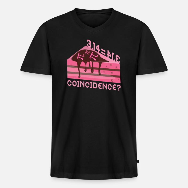 Math 3,14 = Pie - Coincidence? Pi - Männer Premium Bio T-Shirt mit V-Ausschnitt - Schwarz