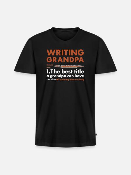 Writer Grandpa Definition Writing - Men's Premium Organic T-shirt with V-neck - black