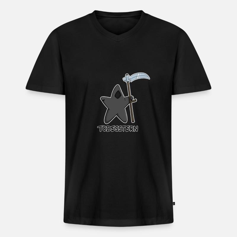 Todesstern - Männer Premium Bio T-Shirt mit V-Ausschnitt - Schwarz
