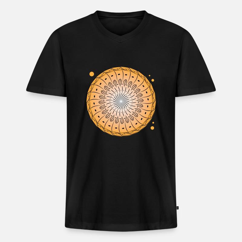Drehende Muster Kreis - Männer Premium Bio T-Shirt mit V-Ausschnitt - Schwarz