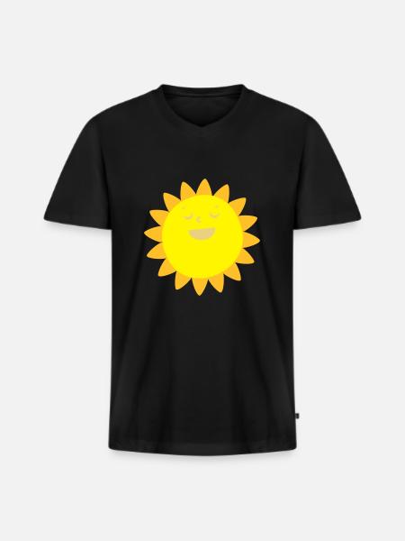Happy sunshine - Men's Premium Organic T-shirt with V-neck - black