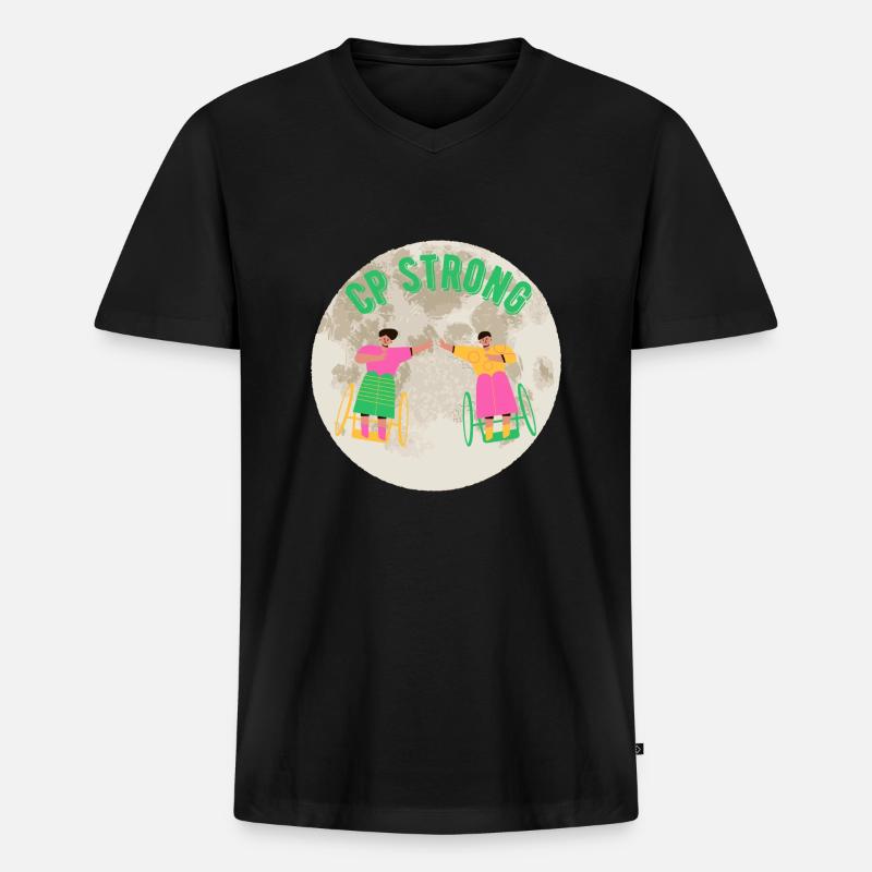 CP Stark - Männer Premium Bio T-Shirt mit V-Ausschnitt - Schwarz
