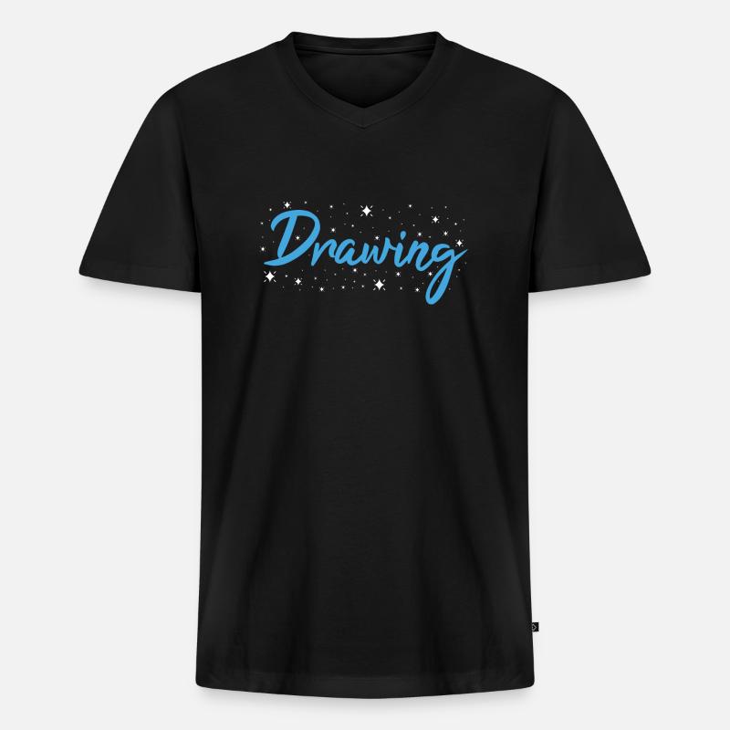 Drawer Drawing - Männer Premium Bio T-Shirt mit V-Ausschnitt - Schwarz