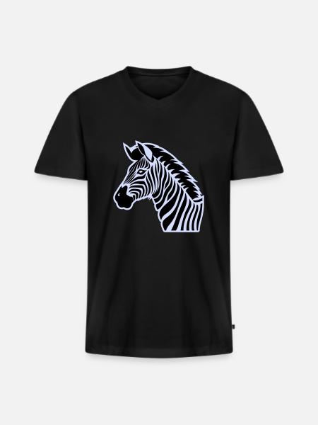 zebra - Men's Premium Organic T-shirt with V-neck - black