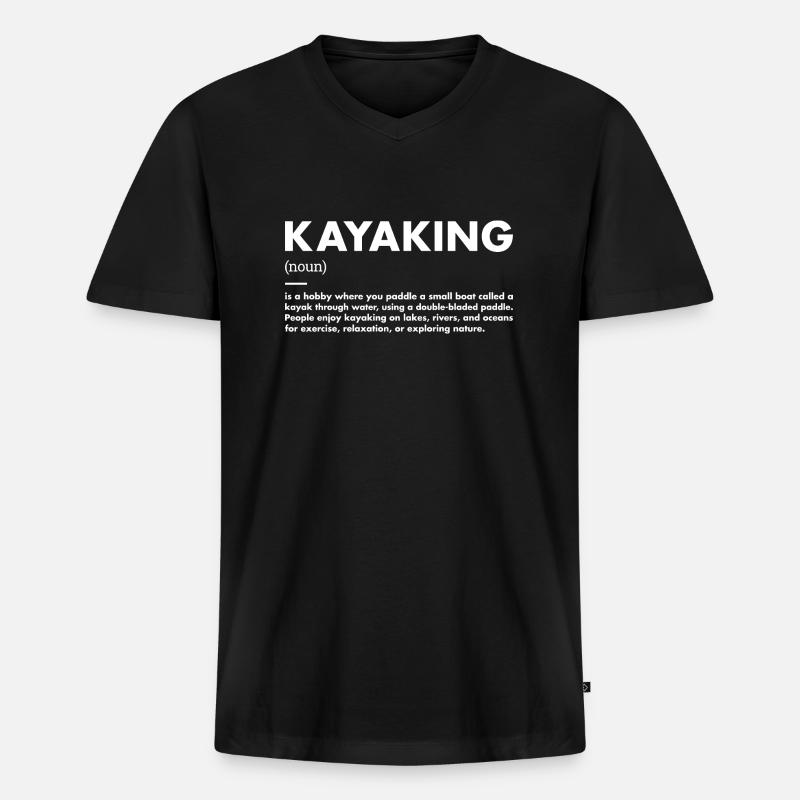 Kayaker Definition Kayaking - Männer Premium Bio T-Shirt mit V-Ausschnitt - Schwarz