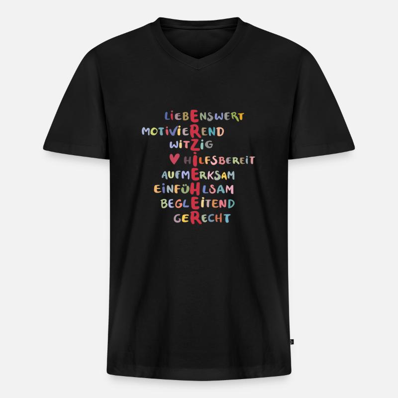 erzieher - Männer Premium Bio T-Shirt mit V-Ausschnitt - Schwarz